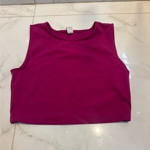 Yogalicious Magenta Muscle Tee Crop Tank